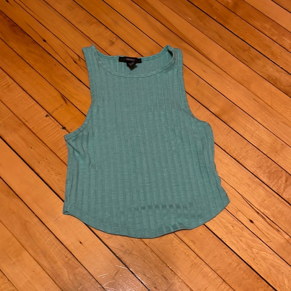 Turquoise cropped tank top